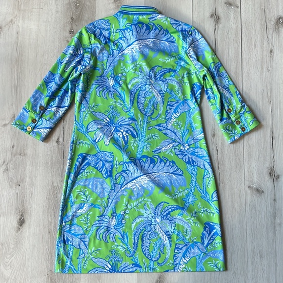 Gretchen Scott 3/4 sleeve Dress Green/Blue Medium - Picture 6 of 6